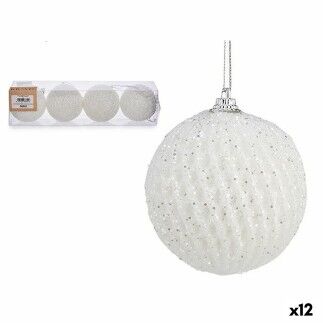 Set di palline di Natale bianche in polistirolo (12 unità)