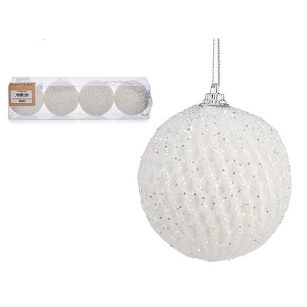 Set di palline di Natale bianche in polistirolo (12 unità)