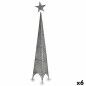 Árbol de Navidad Torre Estrella Plateado Metal Plástico 28 x 127 x 28 cm (6 Unidades)