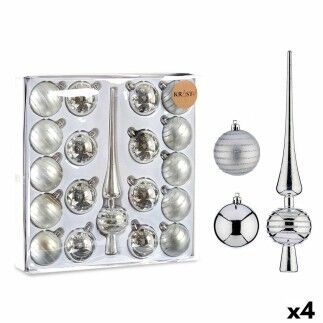 Decorazioni natalizie in PVC argentato (4 unità)
