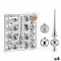 Decorazioni natalizie in PVC argentato (4 unità)