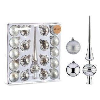 Decorazioni natalizie in PVC argentato (4 unità)