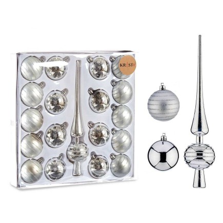Decorazioni natalizie in PVC argentato (4 unità)