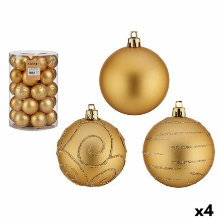Set di palline natalizie dorate in PVC Ø 6 cm (4 unità)