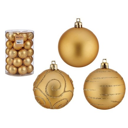 Set di palline natalizie dorate in PVC Ø 6 cm (4 unità)