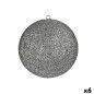 Bola Decorativa Gris Metal Plástico (6 Unidades)