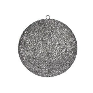 Palla decorativa in metallo grigio plastica (6 unità)