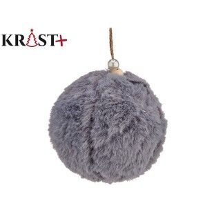 Bola de Navidad Terciopelo Gris oscuro Ø 8 cm (12 Unidades)