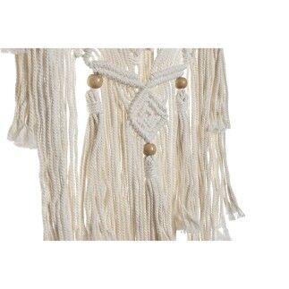 Decoración Colgante Home ESPRIT Crema Natural Boho Macramé (2 Unidades)