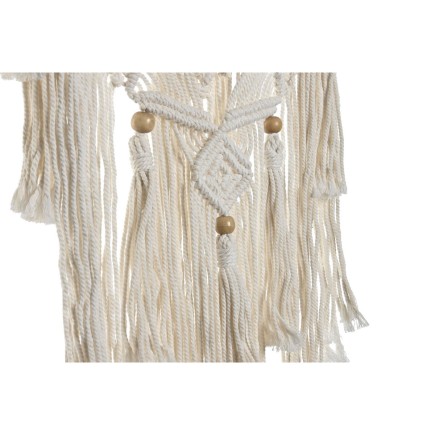 Decoración Colgante Home ESPRIT Crema Natural Boho Macramé (2 Unidades)