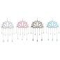Decoración Colgante Home ESPRIT Azul Blanco Gris Rosa Hierro Oriental Flor de Loto (4 Unidades)