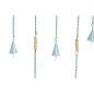 Decoración Colgante Home ESPRIT Azul Blanco Gris Rosa Hierro Oriental Flor de Loto (4 Unidades)
