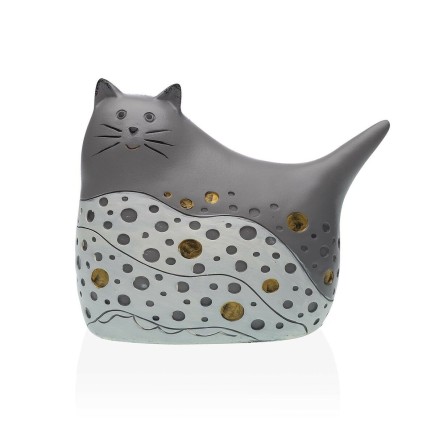 Figura Decorativa Versa Gris Gato