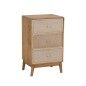 Mesita de Noche GEREL Natural Madera de abeto Madera MDF Fibra natural 46 x 37 x 76 cm