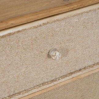 Mesita de Noche GEREL Natural Madera de abeto Madera MDF Fibra natural 46 x 37 x 76 cm
