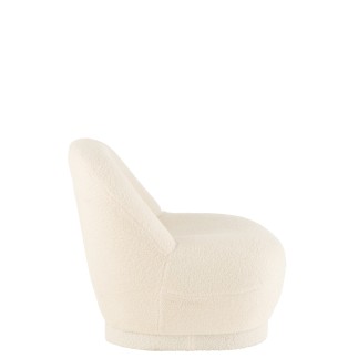 Puf "Teddy" en textil blanco 78*88*72 cm