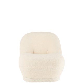 Puf "Teddy" en textil blanco 78*88*72 cm