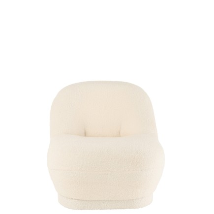 Puf "Teddy" en textil blanco 78*88*72 cm
