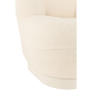 Puf "Teddy" en textil blanco 78*88*72 cm