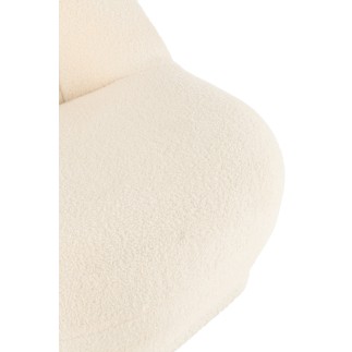 Puf "Teddy" en textil blanco 78*88*72 cm
