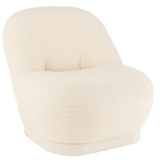 Puf "Teddy" en textil blanco 78*88*72 cm