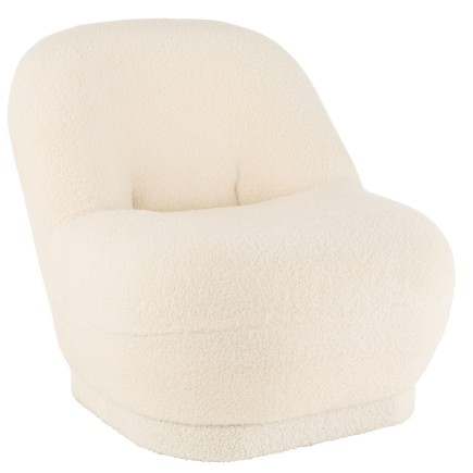 Puf "Teddy" en textil blanco 78*88*72 cm