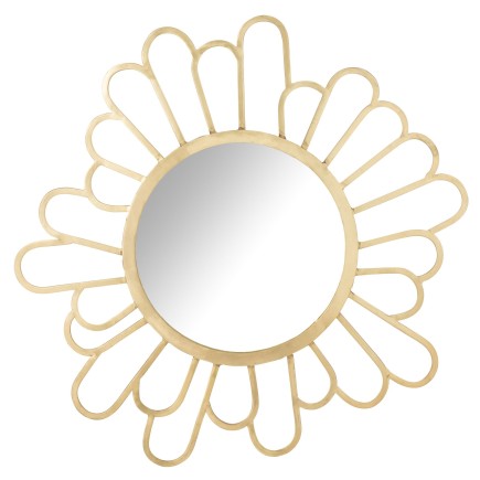 Espejo flor dorado 90x90 cm