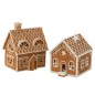 Maison de Noël en résine marron 18.5x14x22 cm