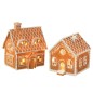 Maison de Noël en résine marron 18.5x14x22 cm