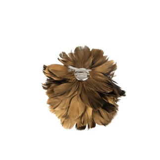 Bola decorativa de plumas doradas de 15x14x9 cm