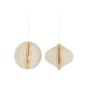Set de 2 Bolas de Navidad de Papel crema 5x5x9 cm Set de 2 Bolas de Navidad de Papel crema 5x5x9 cm