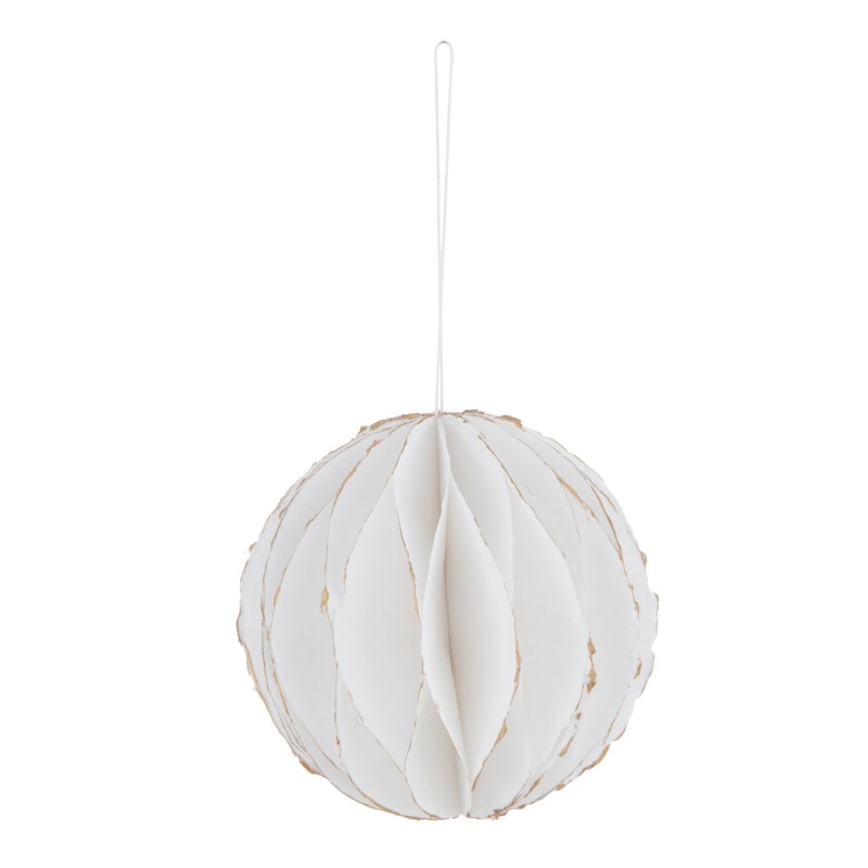 Bola colgante de textil blanco de 13x13x13 cm Bola colgante de textil blanco de 13x13x13 cm