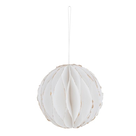 Bola colgante de textil blanco de 13x13x13 cm