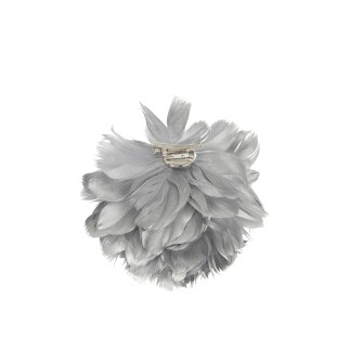 Bola decorativa de plumas plateadas de 15x15x12 cm
