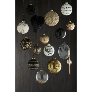 Boite de 4 boules de Noël en verre transparent 10x3.5x16 cm