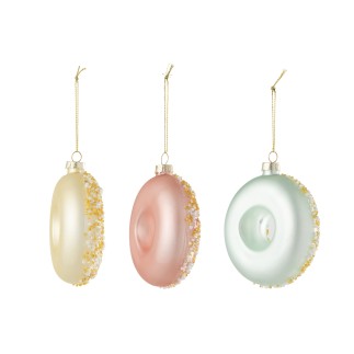 Boite de 6 boules de Noël en verre multicouleur 9x3.5x9.5 cm