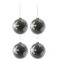 Boite de 4 boules de Noël en verre noir 12x12x12 cm Boite de 4 boules de Noël en verre noir 12x12x12 cm