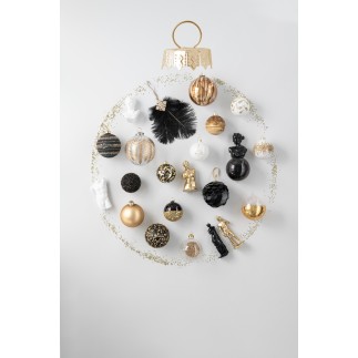Boite de 4 boules de Noël en verre marron 12x12x12 cm