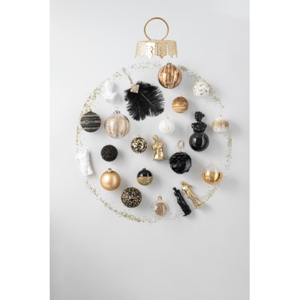 Boite de 4 boules de Noël en verre marron 12x12x12 cm