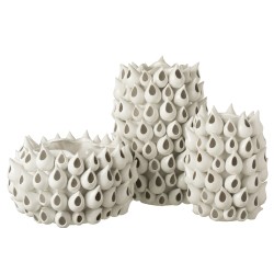 Cachepot en porcelaine blanc 37x37x26 cm