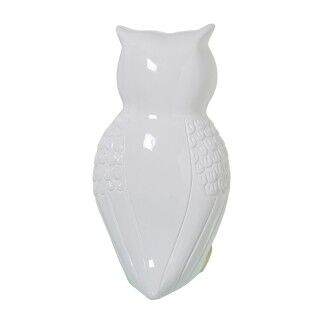 Figurine Décorative Alexandra House Living Blanc Doré Céramique Hibou 16 x 16 x 27 cm