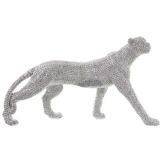 Figurine Décorative Alexandra House Living Argenté Plastique Panthère 10 x 34 x 20 cm