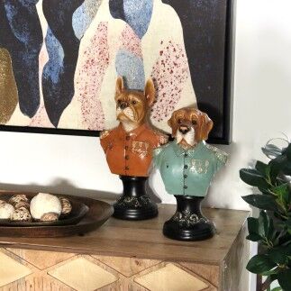 Busto Alexandra House Living Marrón Plástico Perro Traje 13 x 17 x 30 cm