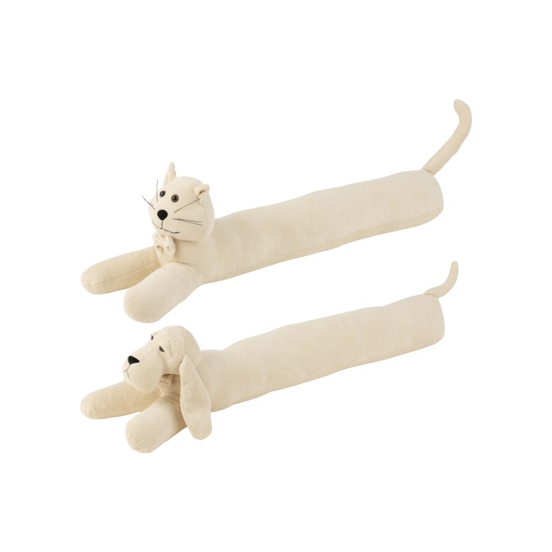 Cojín de puerta para perro y gato en textil crudo 84*10*23 cm