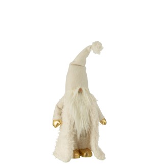 Duende con vestido largo de textil blanco 26x16x66 cm