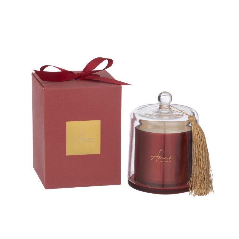 Bougie cloche en paraffine rouge 11x11x15.5 cm