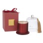 Bougie cloche en paraffine rouge 11x11x15.5 cm