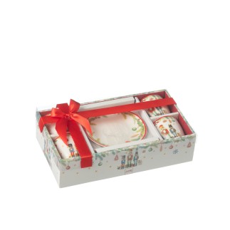 Set de 4 tasses et sous-tasses en céramique blanche 5.5*10.9*6.5 cm