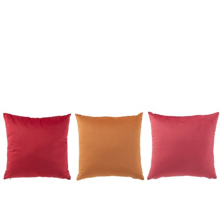 Cushion Velvet Ochre/Pink Assortment Of 3