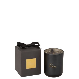 Vela perfumada de parafina negra 10.5x10.5x14 cm Sueños negro -65 horas